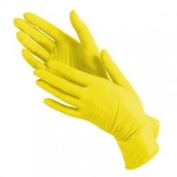 Перчатки нитриловые неопудренные желтого цвета М /50 пар